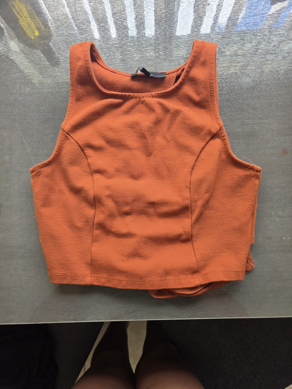 Lulu's Rust Orange Cropped Tank - Picture 3 of 5